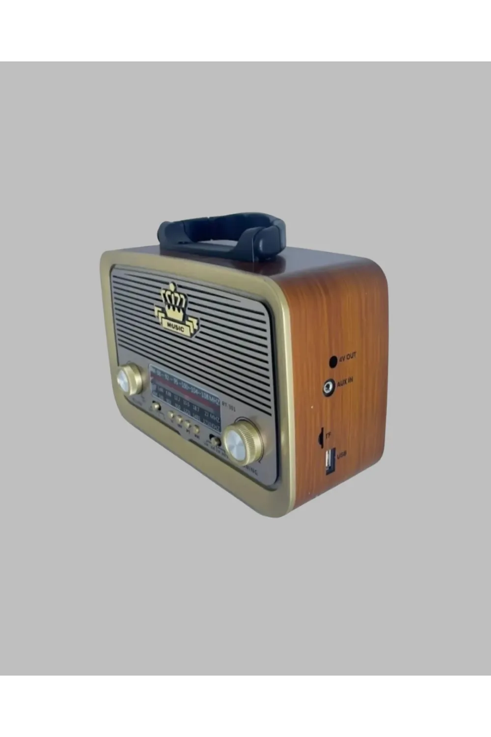 Taşınabilir Nostalji Radyo Bluetooth Usb Aux Girişli