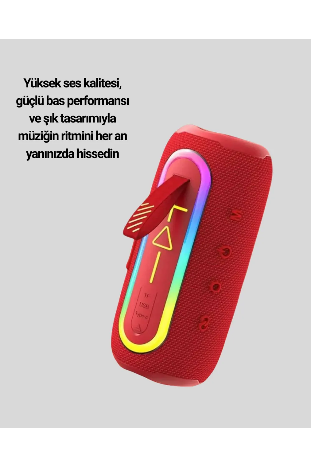 Taşınabilir Şarjlı Bluetooth Hoparlör Güçlü Bas
