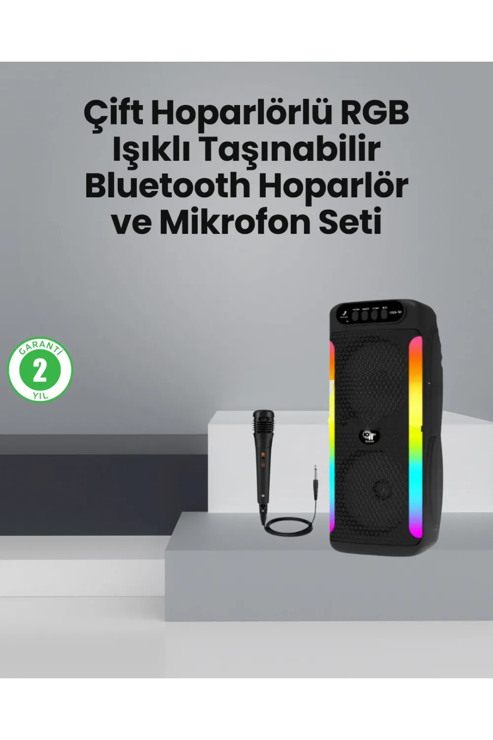 Taşınabilir Şarjlı Hoparlör Usb, Sd Kart, Aux Girişli