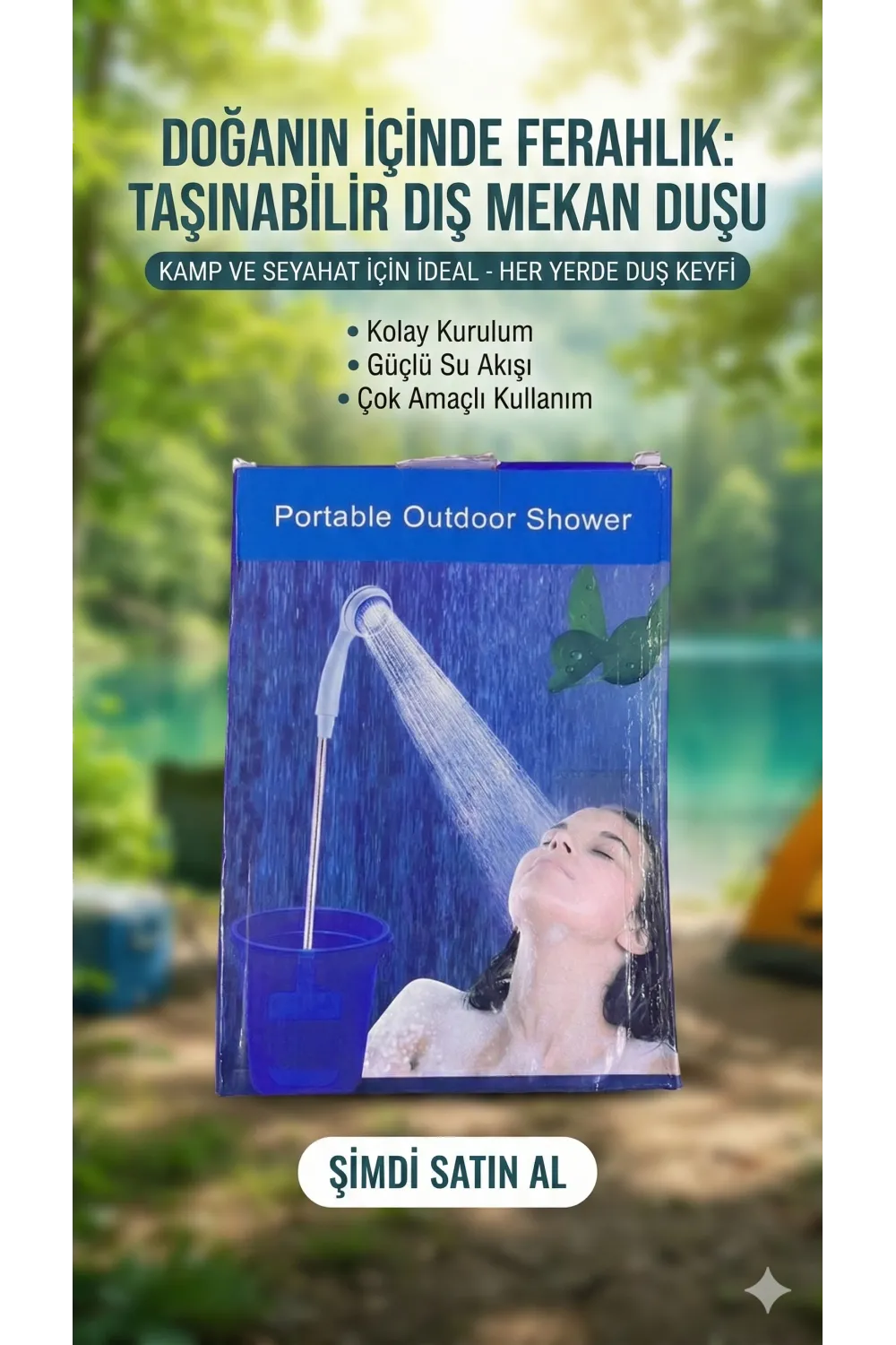 Taşınabilir Şarjlı Seyyar Duş Seti ( Pompa - Hortum - Duş Başlığı )