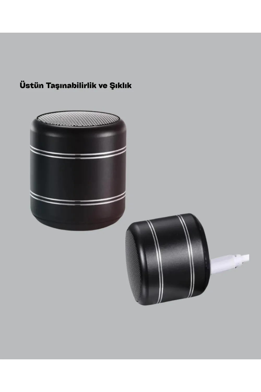 Taşınabilir Silindir Tasarım Bluetooth 5.0 Hoparlör Yüksek Bas Performanslı