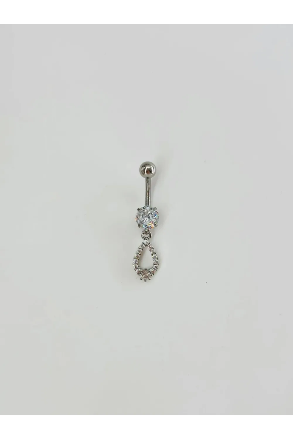 Taşlı Su Damlası Detaylı Göbek Piercing - Pg0094