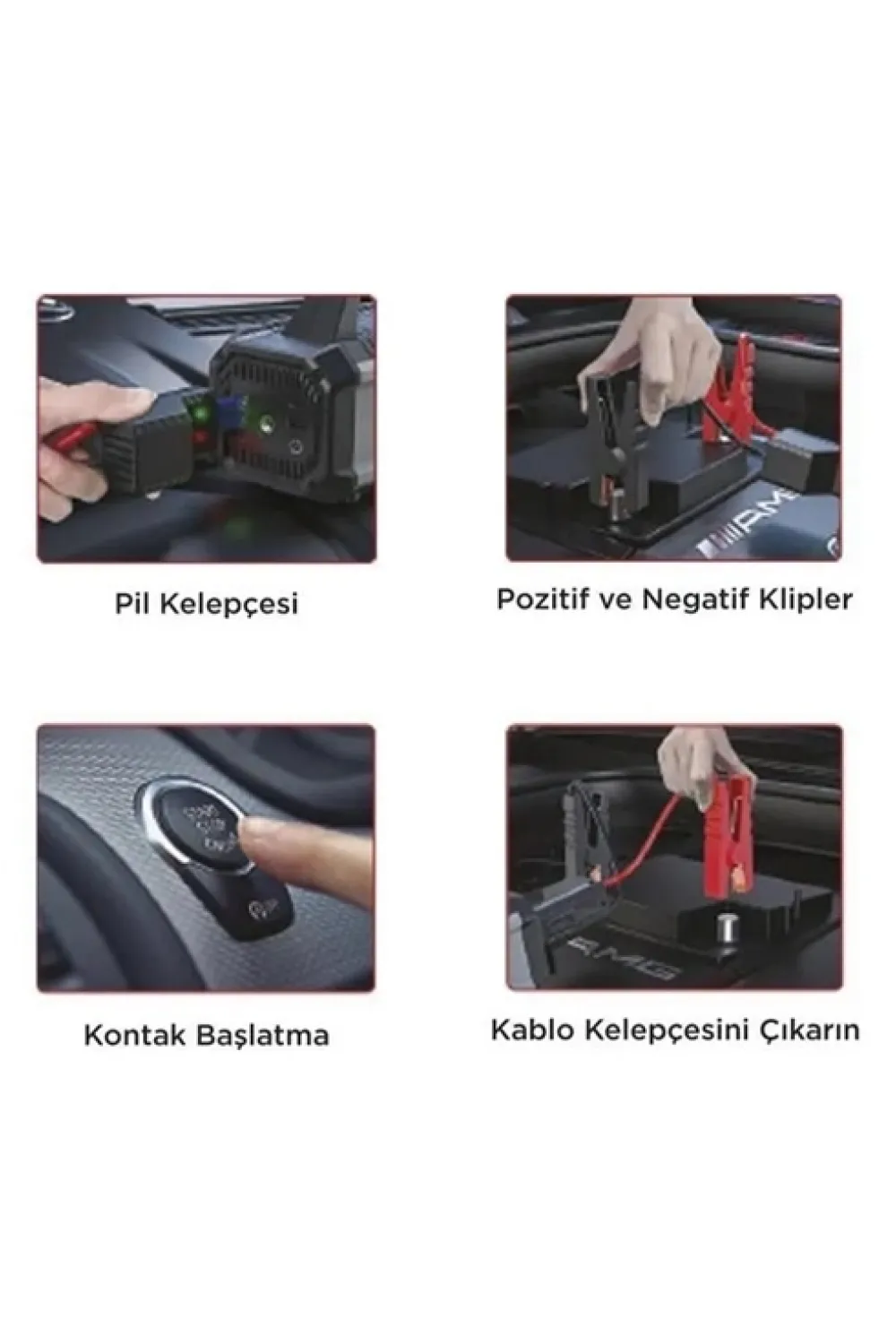Taşnabilir Dijital Ekranlı Araç Akü Takviyeli Işıklı Oto Marş Hava Kompresörü