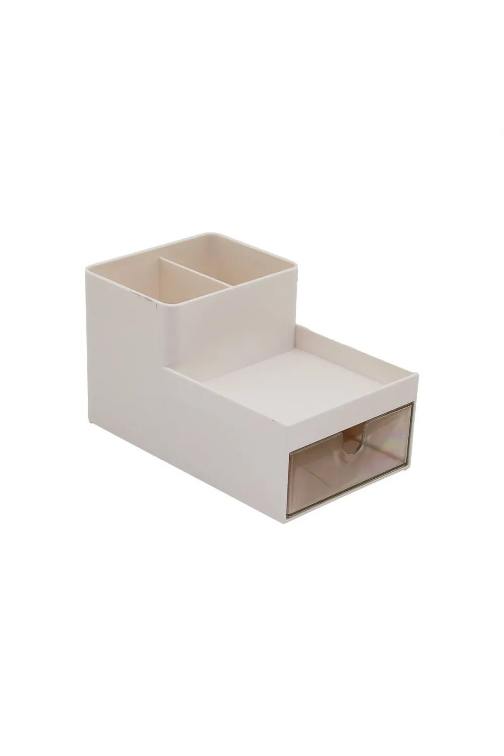 Tek Çekmeceli + 3 Bölmeli  Plastik Makyaj - Takı Organizer 16x9.5cm - Y: 5--9.5cm