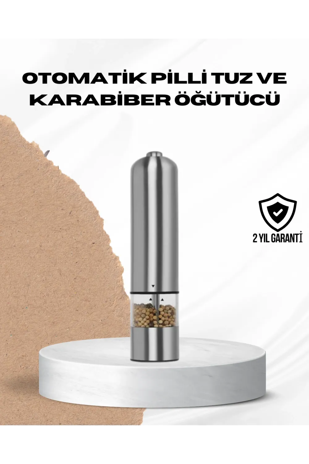 Tek Elle Kullanılan Otomatik Baharat Değirmeni Işıklı Sistem