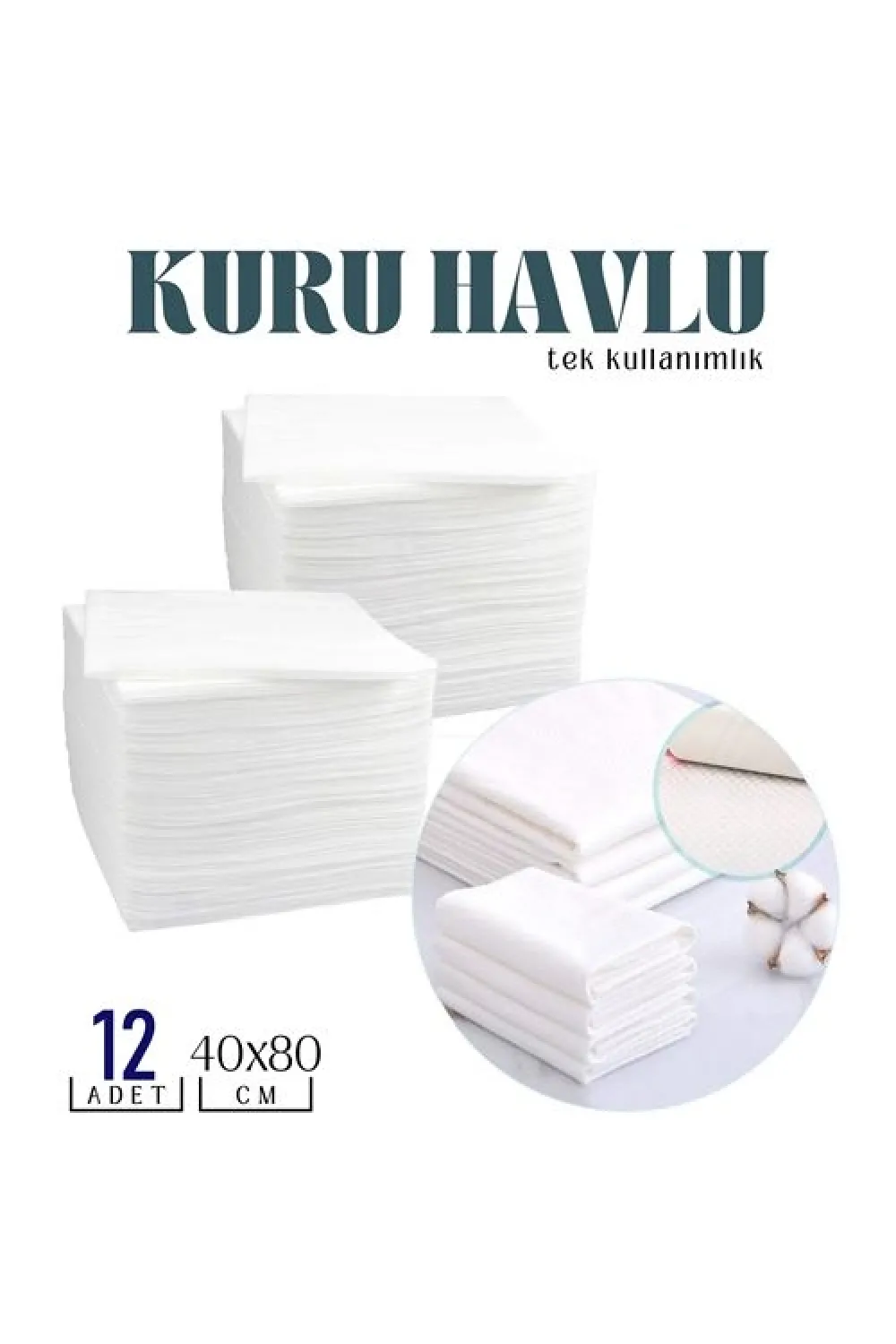 Tek Kullanımlık Kuru Havlu Çok Amaçlı 40X80 CM 12 Adet 718430