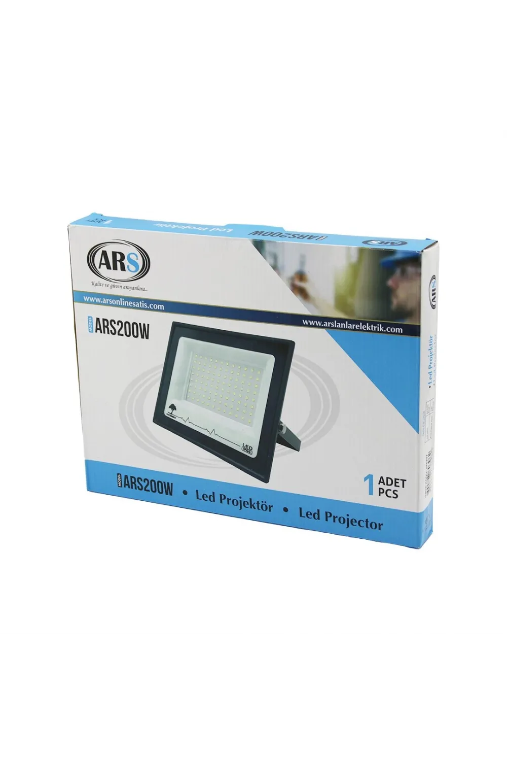 Tekli 200w Led Projektör  29x22cm Aydınlatma Açısı: 120 Derece 50.000 Saat Ömür Model-ars200w