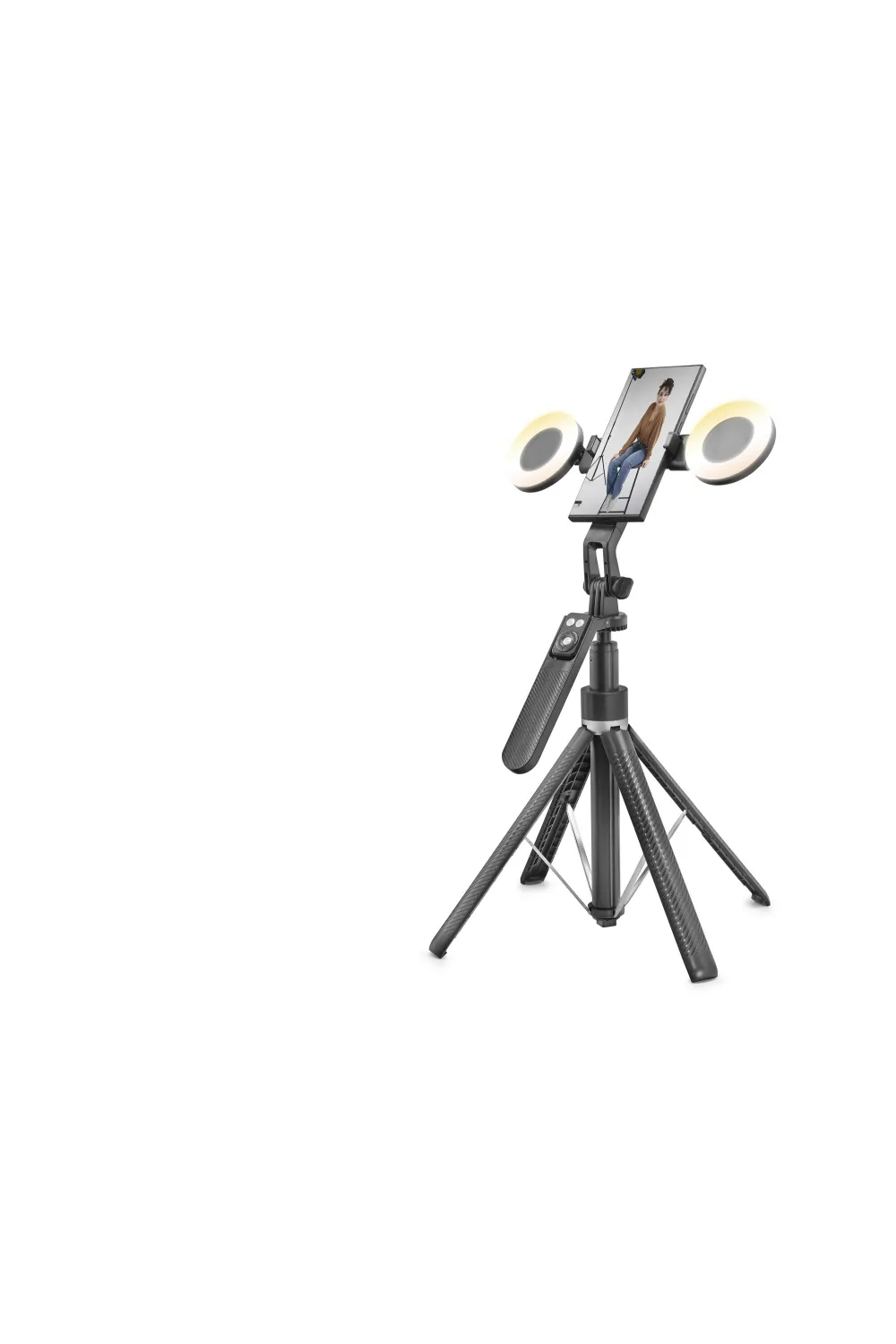 Telefon Tripodu Ve Selfie Çubuğu Seti Bluetooth Kumandalı Led 180 Cm - Siyah ND1032