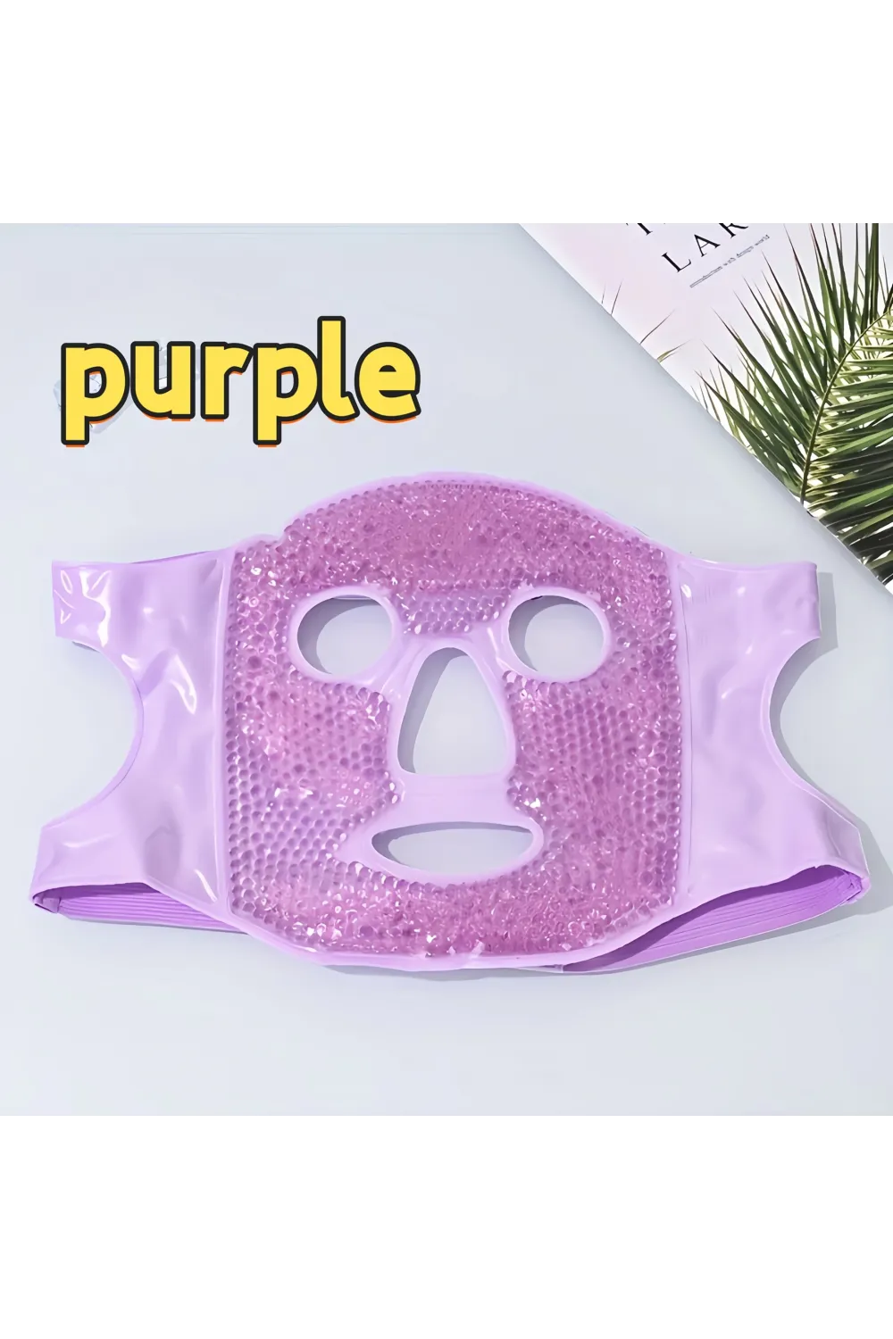 Terapi Jel Yüz Maskesi Soğuk Ve Sıcak Boncuklu Ayarlanabilir Maske (Mor)