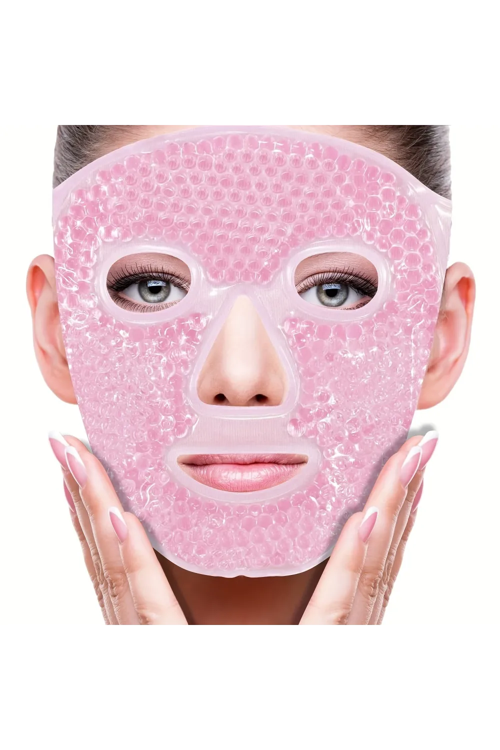 Terapi Jel Yüz Maskesi Soğuk Ve Sıcak Boncuklu Ayarlanabilir Maske (Pembe)