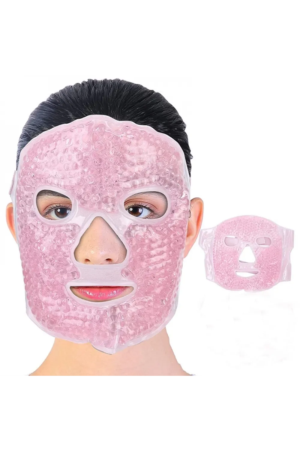Terapi Jel Yüz Maskesi Soğuk Ve Sıcak Boncuklu Ayarlanabilir Maske (Pembe)