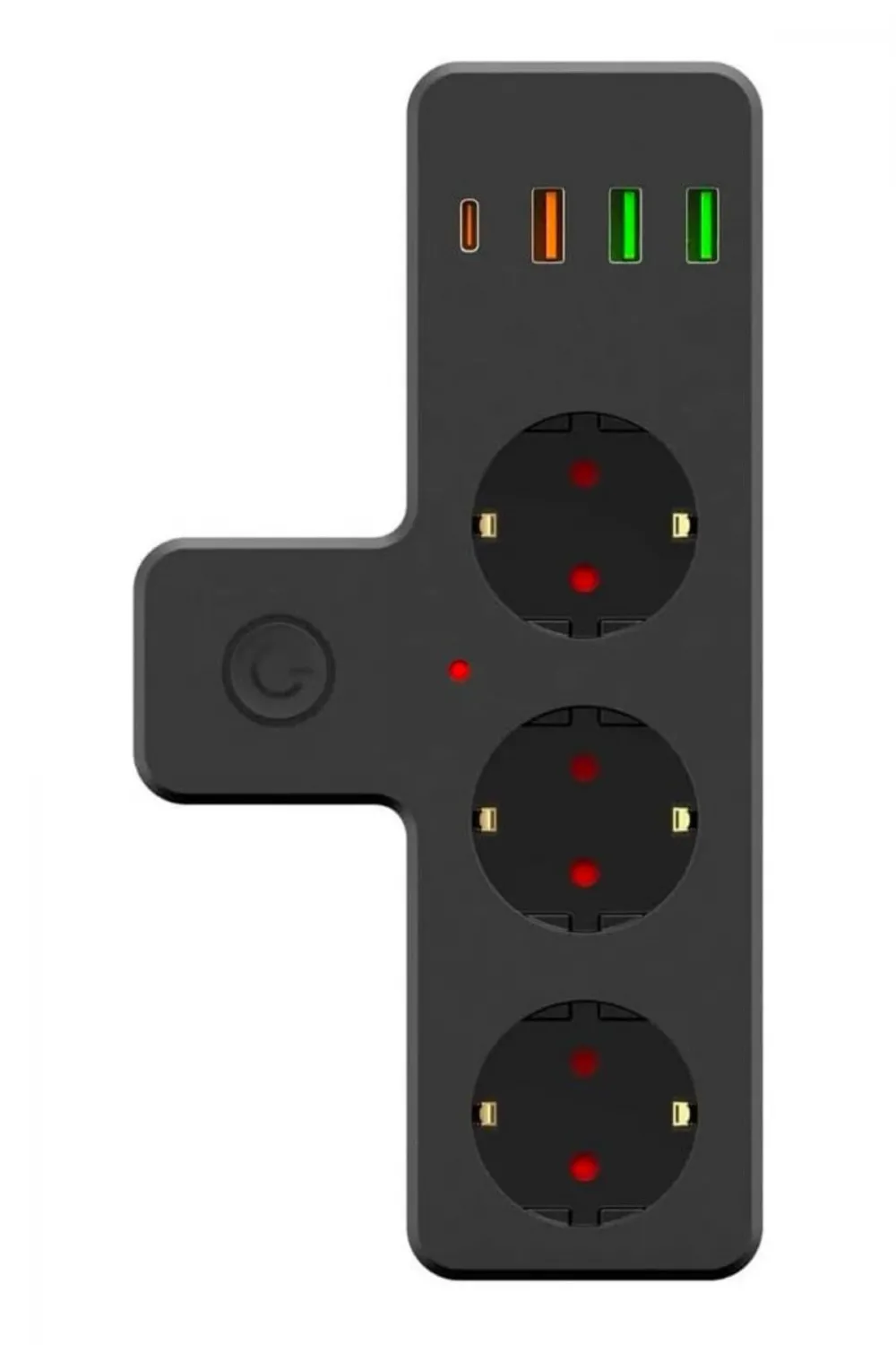 Termal Akım Korumalı 3 Adet Soket,3 Adet USB ve 1 Adet Type-C Girişli 20w Priz Model 3397
