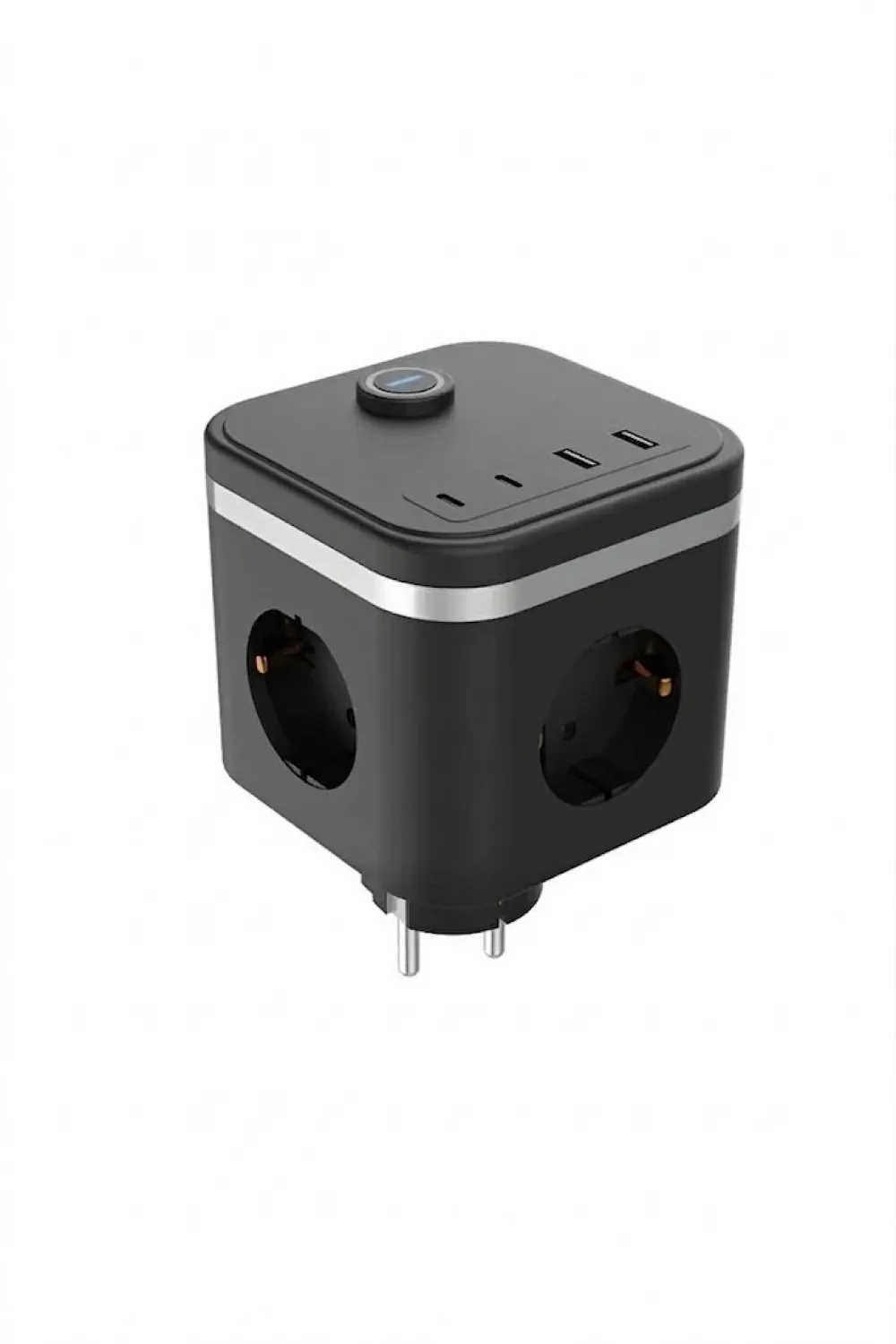 Termal Akım Korumalı Isıya Dayanıklı 3’lü Duvar Tipi Priz 2x Usb 2x Typce 3680 W