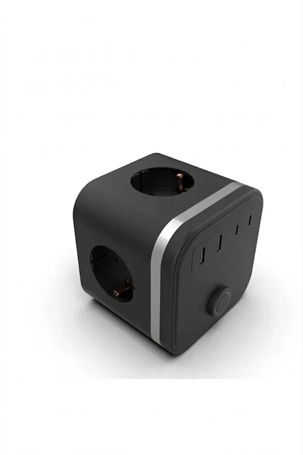 Termal Akım Korumalı Isıya Dayanıklı 3’lü Duvar Tipi Priz 2x Usb 2x Typce 3680 W
