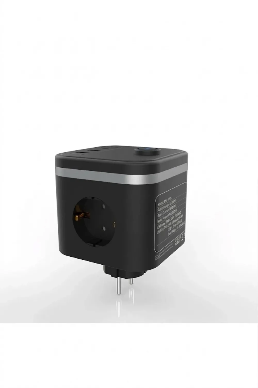 Termal Akım Korumalı Isıya Dayanıklı 3’lü Duvar Tipi Priz 2x Usb 2x Typce 3680 W