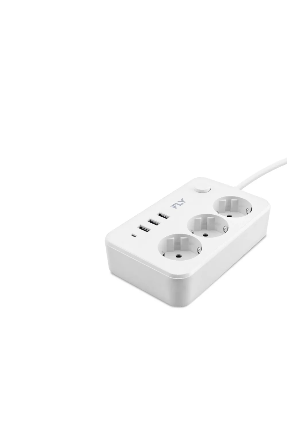 Termal Akım Korumalı Uzatma Kablosu 3 Priz + 3X Usb 2.1A Anahtarlı 2 M - Beyaz 3406-01