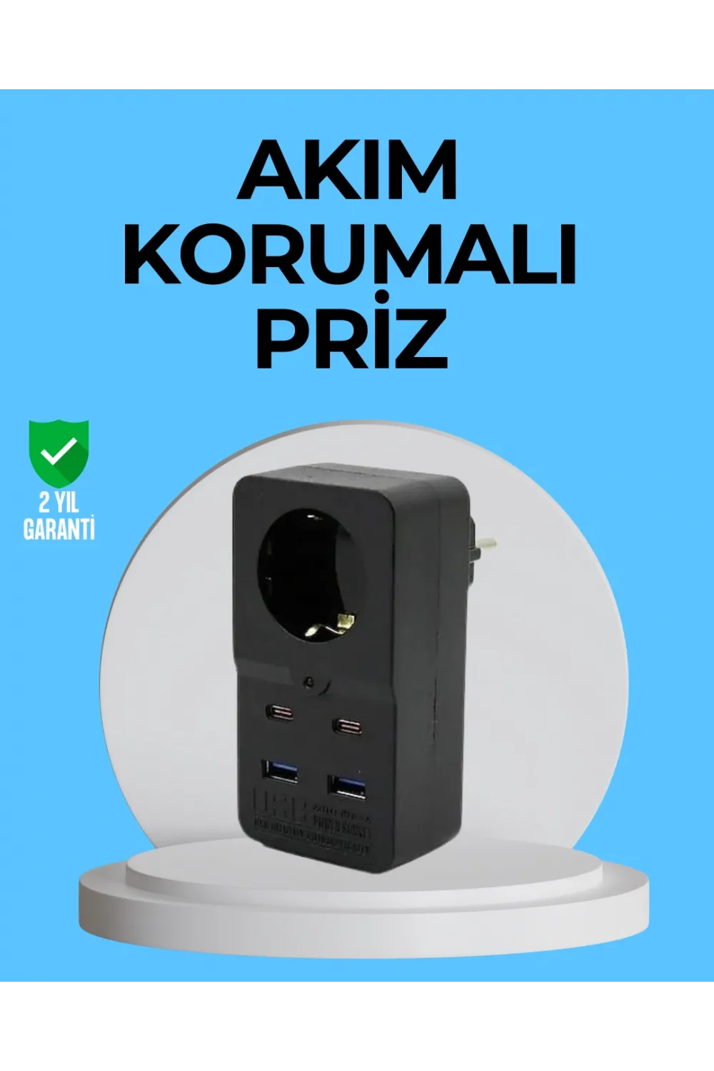Termal Korumalı Priz Otomatik Çocuk Kilidi 4 Usb Type C