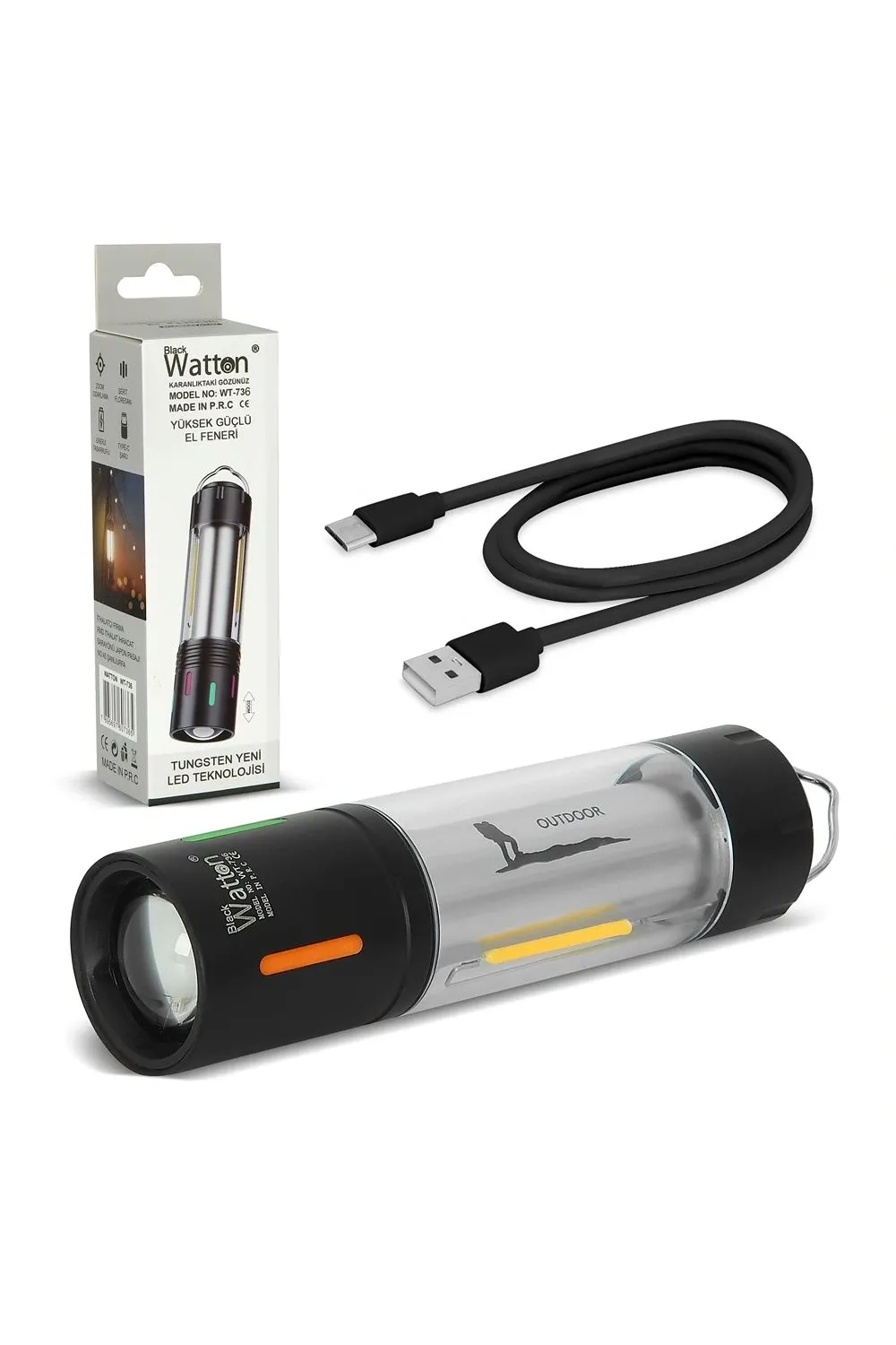 Tg Led Şarjlı Kamp Lambası Ortam Odak Aydınlatma Wt-736