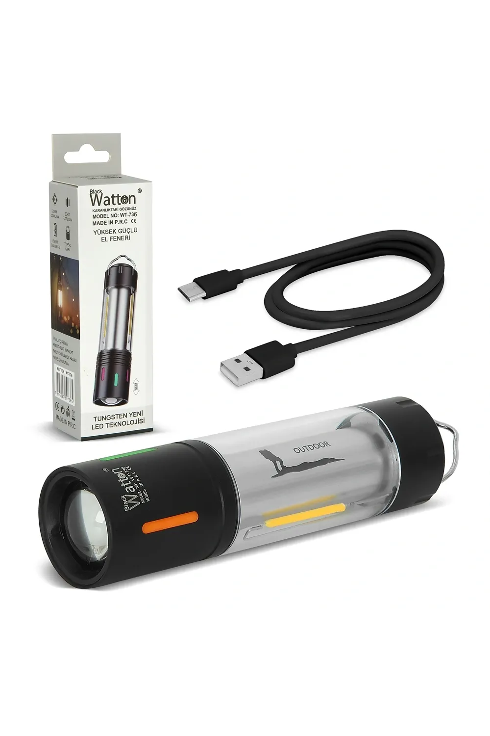 Tg Led Şarjlı Kamp Lambası Ortam Odak Aydınlatma Wt-736