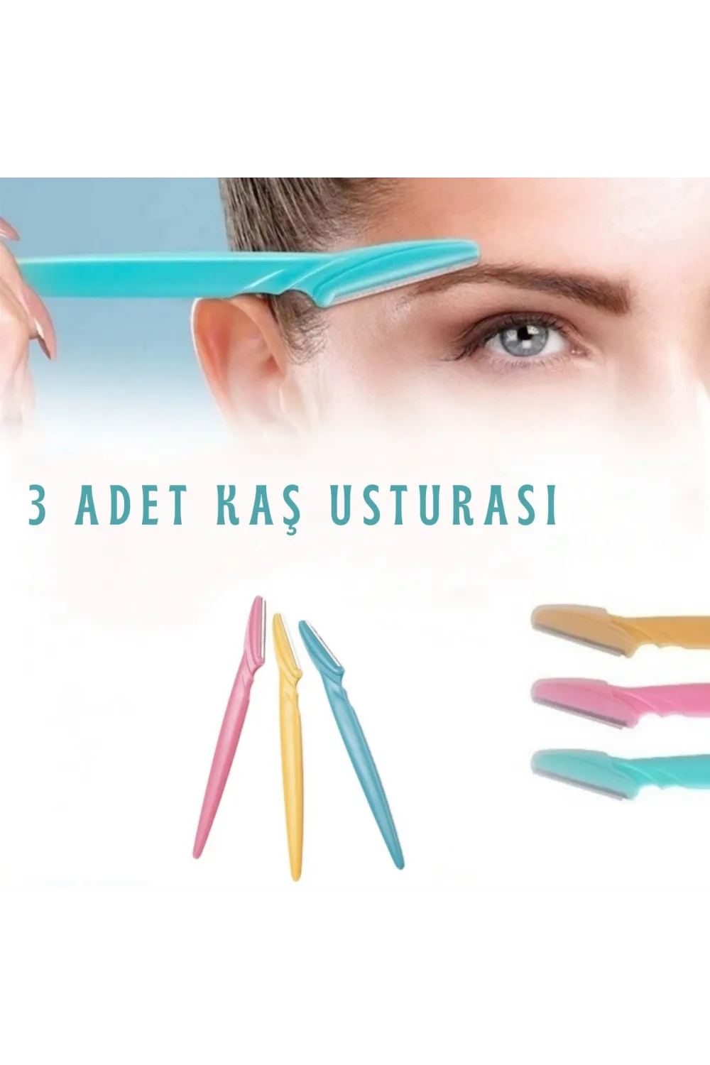 Tinkle Kaş Usturası 3lü Set  Mükemmel Kaşlar İçin Hassas ve Etkili Aracınız