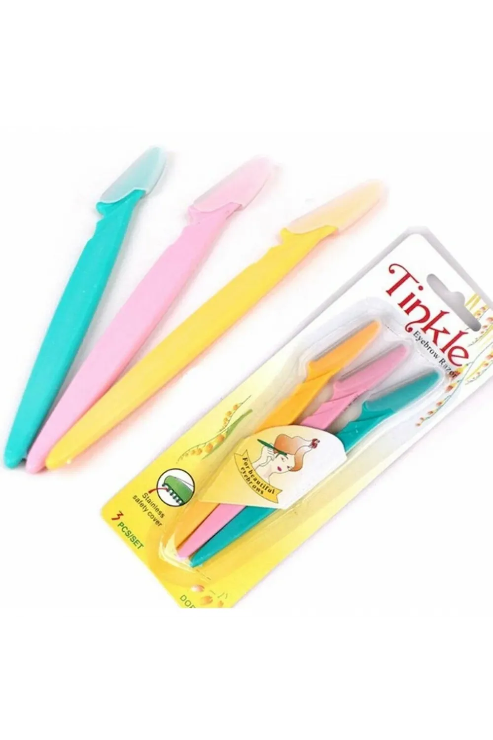 Tinkle Kaş Usturası 3lü Set  Mükemmel Kaşlar İçin Hassas ve Etkili Aracınız