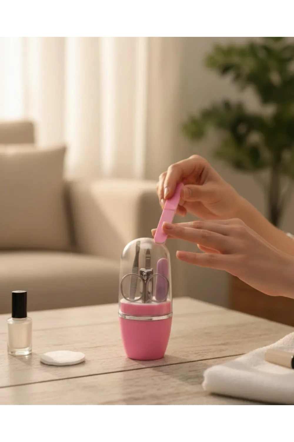 Tırnak Bakım Manikür Pedikür Seti 4 Parça Pembe Minimal Ve Dayanıklı