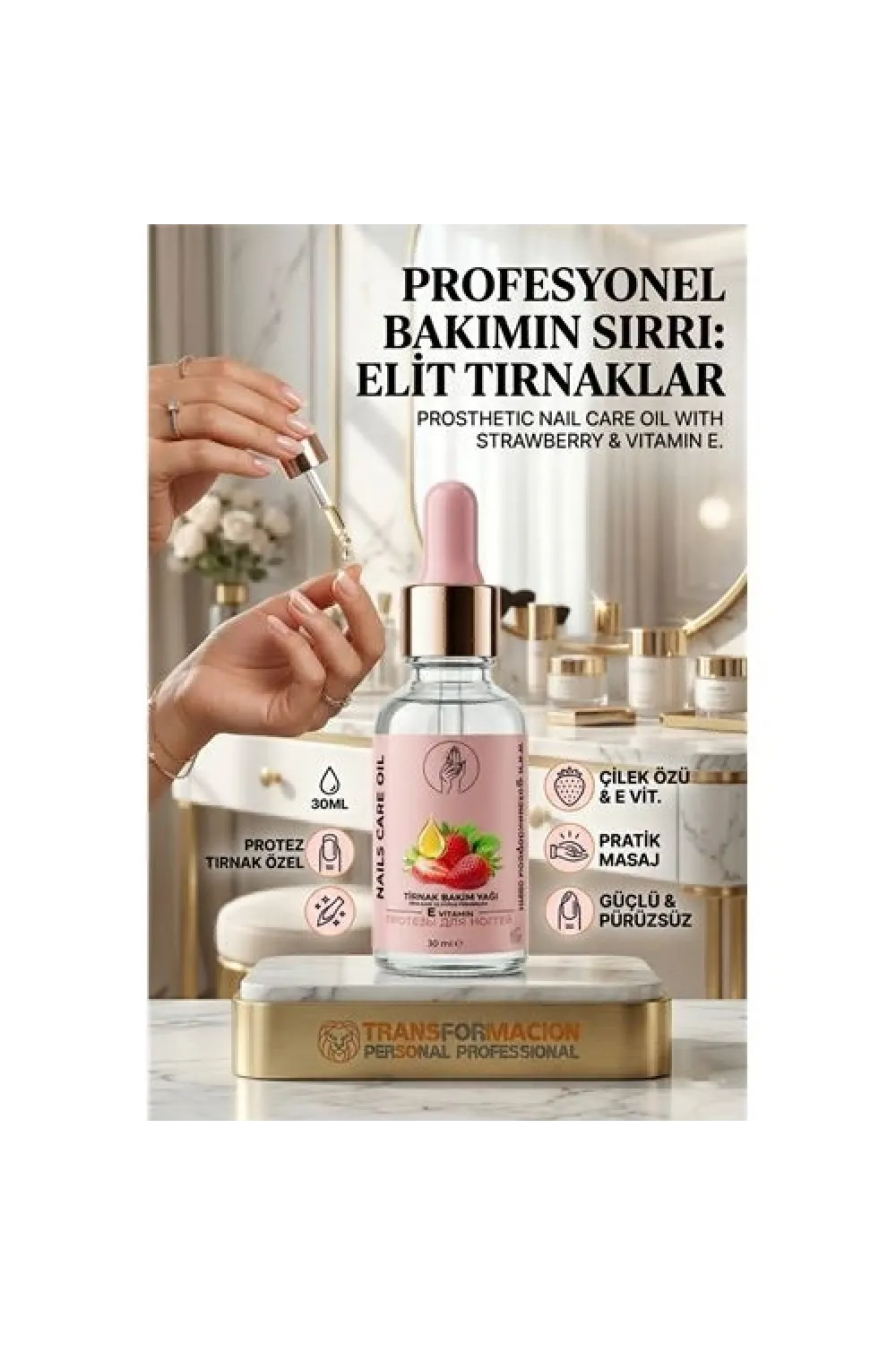 Tırnak Bakım Yağı Çilekli Güçlendirici E Vitamini Serum 30ml 723072