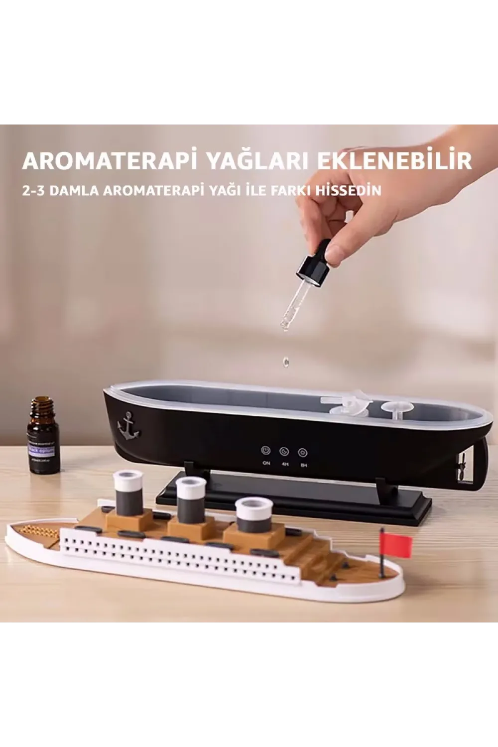 Titanic Aromaterapi Hava Nemlendirici Kuruluğu Önlemek Için Verimli Gemi Dizaynlı Difüzör