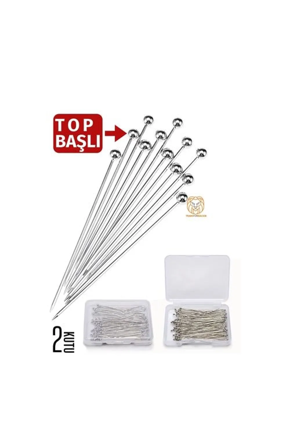 Top Başlı İğne 2 Kutu 100 Adet Başörtü İğnesi Toplu İğne 720782