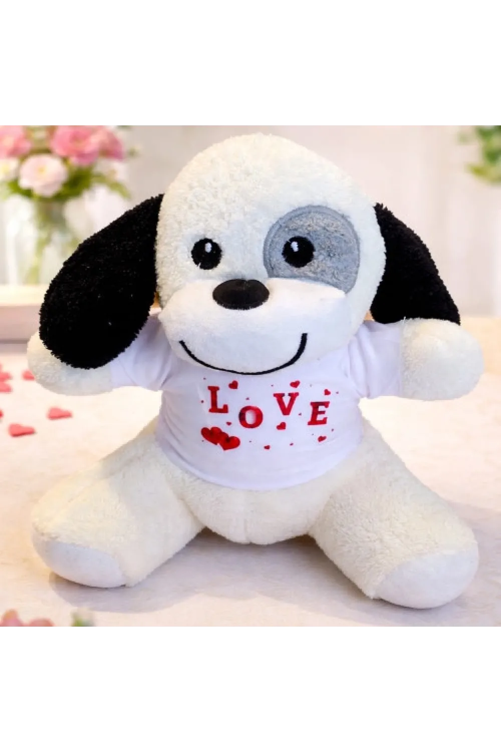 Toptan Love Tişörtlü Sevimli Peluş Köpek