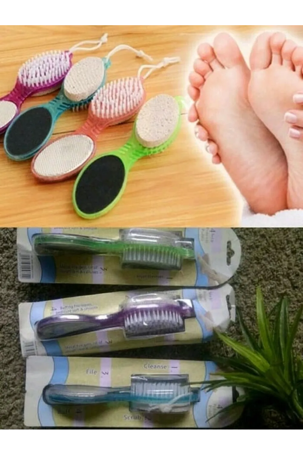 Törpülü Fırçalı Topuk Taşı - 4in1