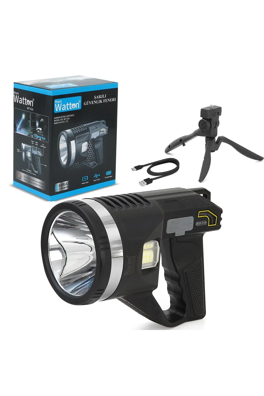 Tripod Şarjlı Güvenlik Feneri  Wt-416
