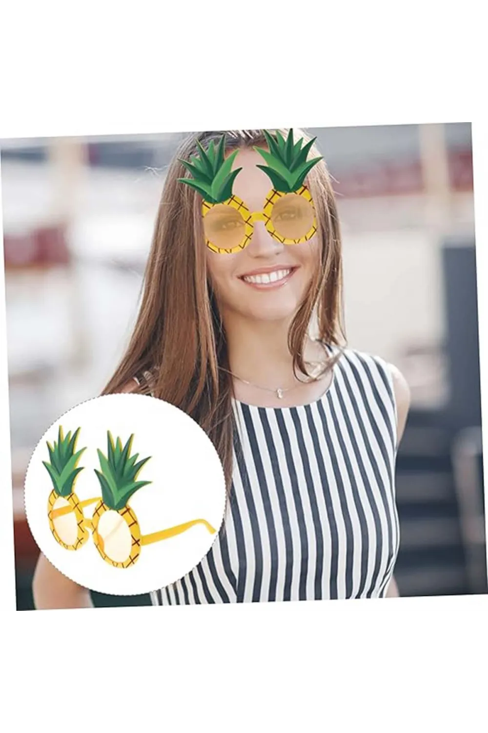 Tropikal Hawaii Ananas Şekilli Parti Gözlüğü 9.5 x 14 cm