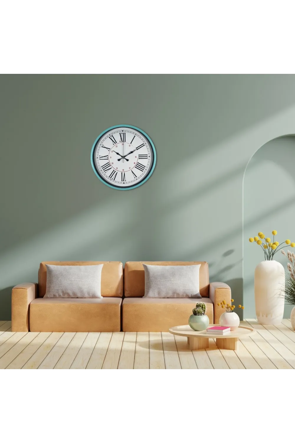 Turkuaz 36 Cm Dekoratif Duvar Saati