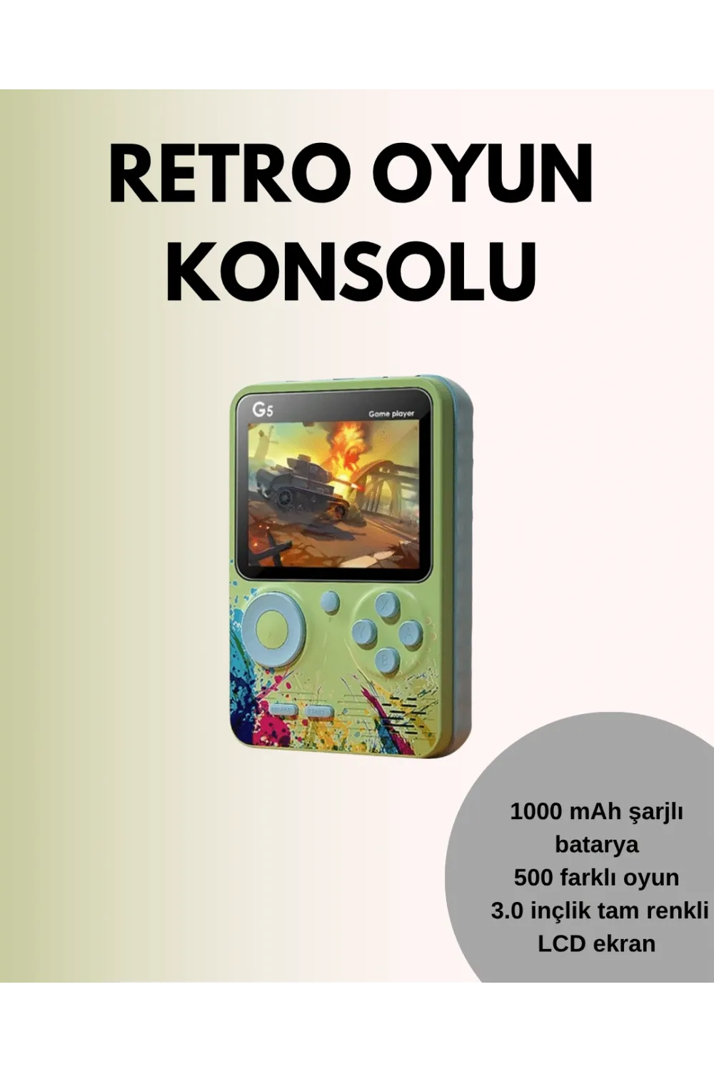 Tv Bağlantılı 500 Oyunlu Mini Gameboy Konsol
