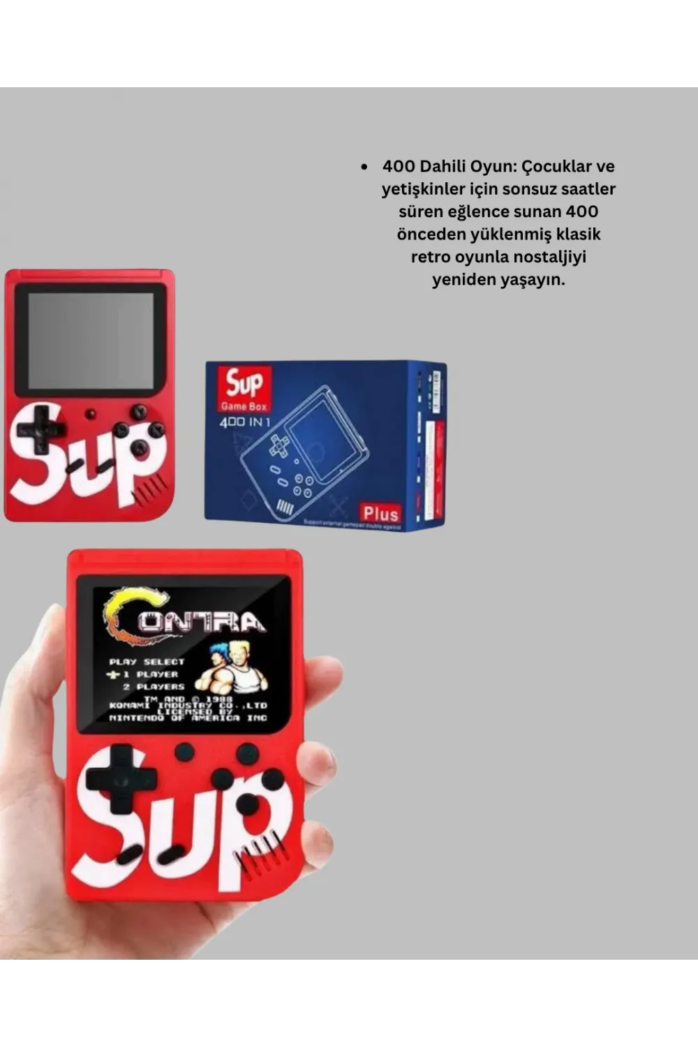 Tv Çıkışlı Mini Retro El Konsolu 400 Oyunlu