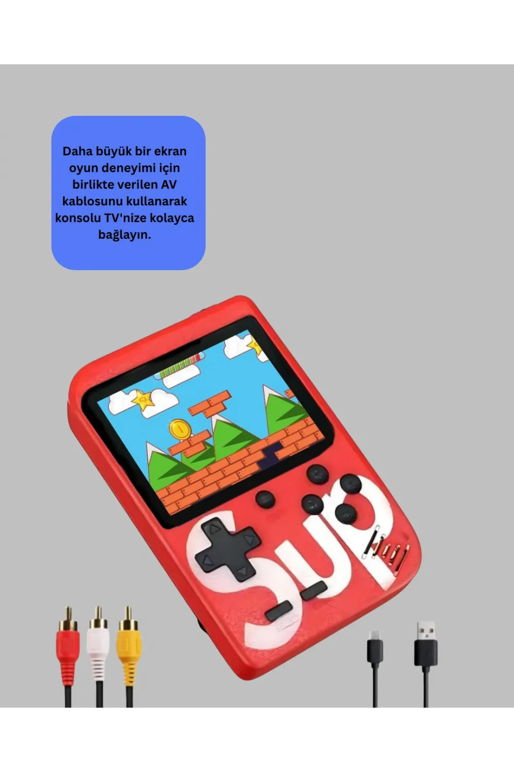 Tv Çıkışlı Mini Retro El Konsolu 400 Oyunlu