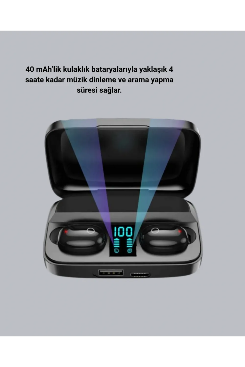 Tws Bluetooth Kulaklık 1800mah Şarj Kutulu Dijital Ekranlı
