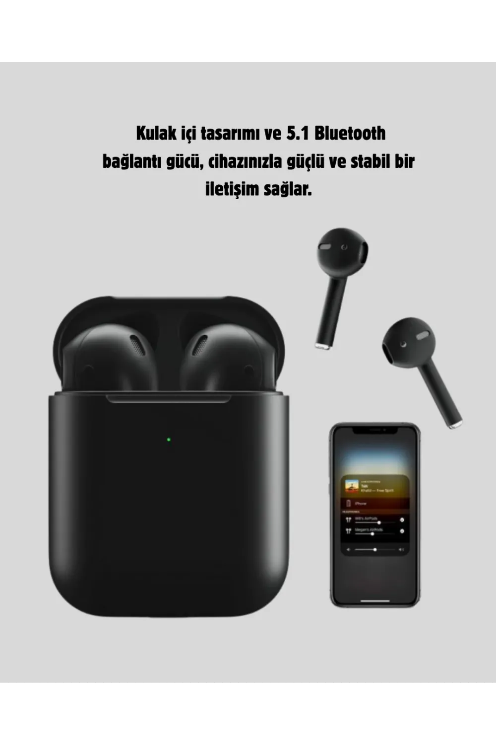 Tws Pro 5 Kablosuz Kulaklık – Bluetooth 5.1, Gürültü Engelleme, Uzun Pil Ömrü