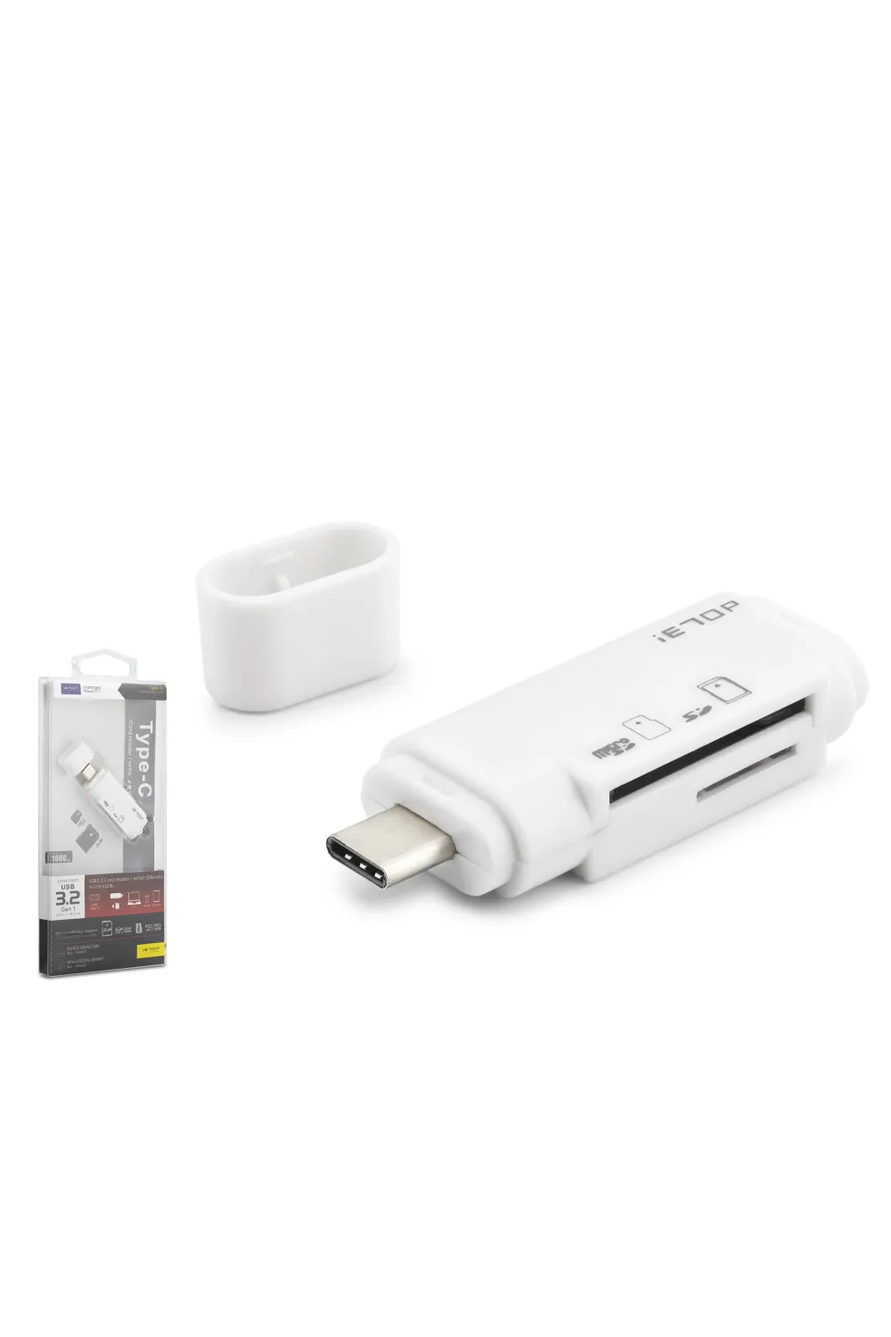 Type-c 3.2 Gen1 Kart Okuyucu Sd Microsd 5 Gbps Beyaz TC301