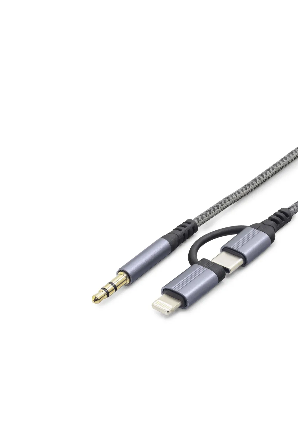Type-C + Lightning To 3.5 Mm Ses Kablosu - Siyah GJ-027