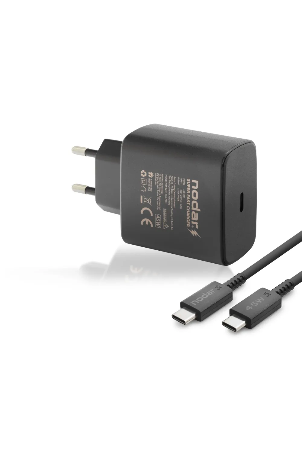 Type-C Pd Hızlı Şarj Seti 45W Usb Adaptörlü - Siyah ND1007