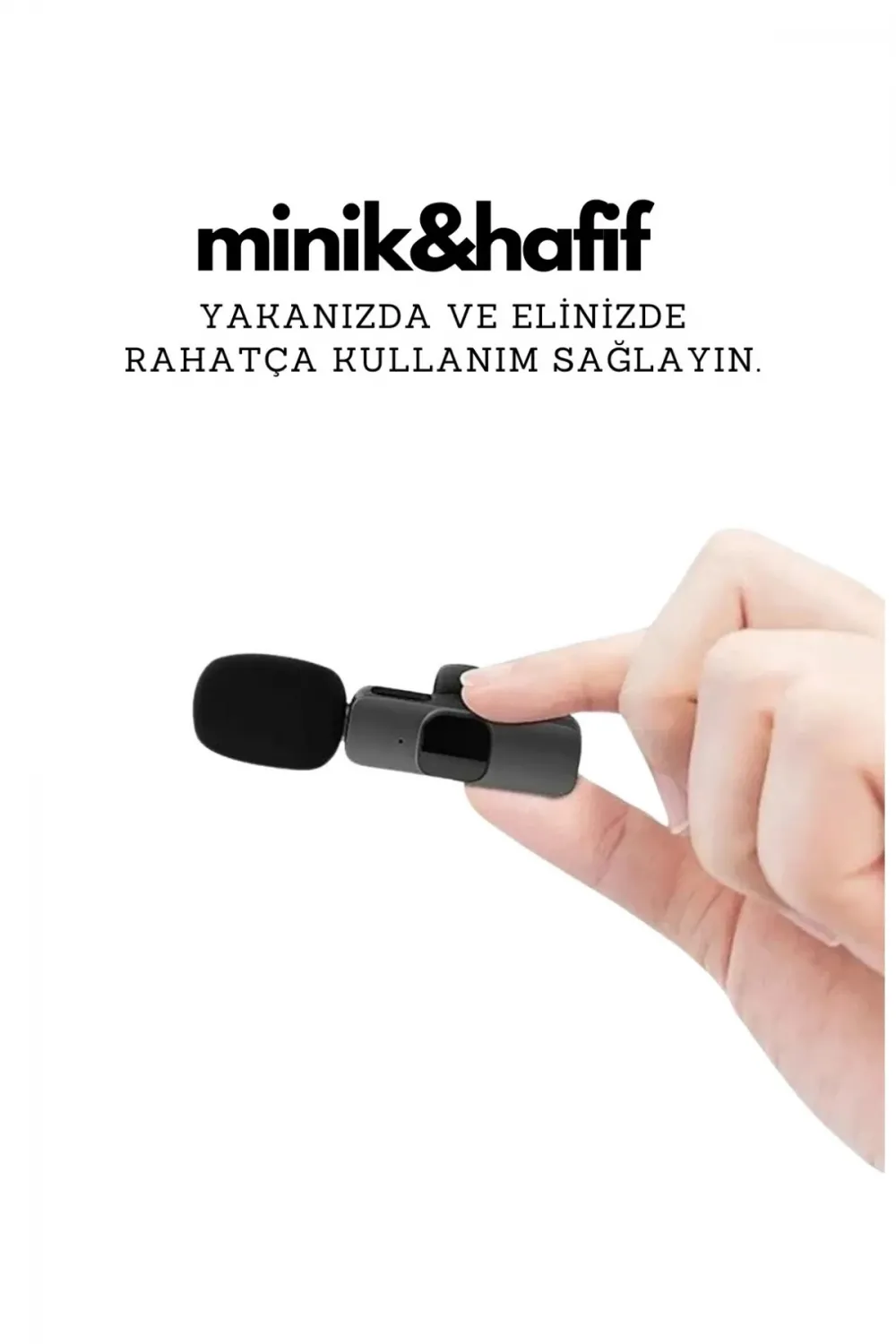 TypeC Çiftli Kablosuz Yaka Mikrofon Seti Telefon Vlog Canlı Yayın TikTok YouTube Uyumlu