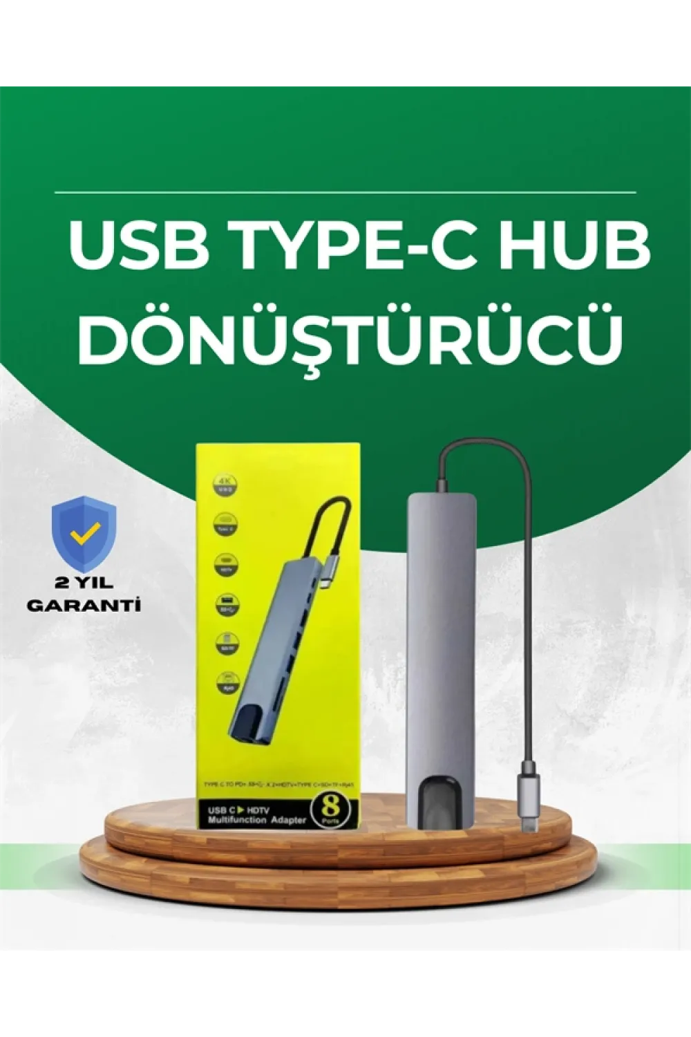 Type‑c Dönüştürücü – 2×usb3.0, Sd/ms, 4k Hdmı & Rj45 İle Profesyonel Kullanım