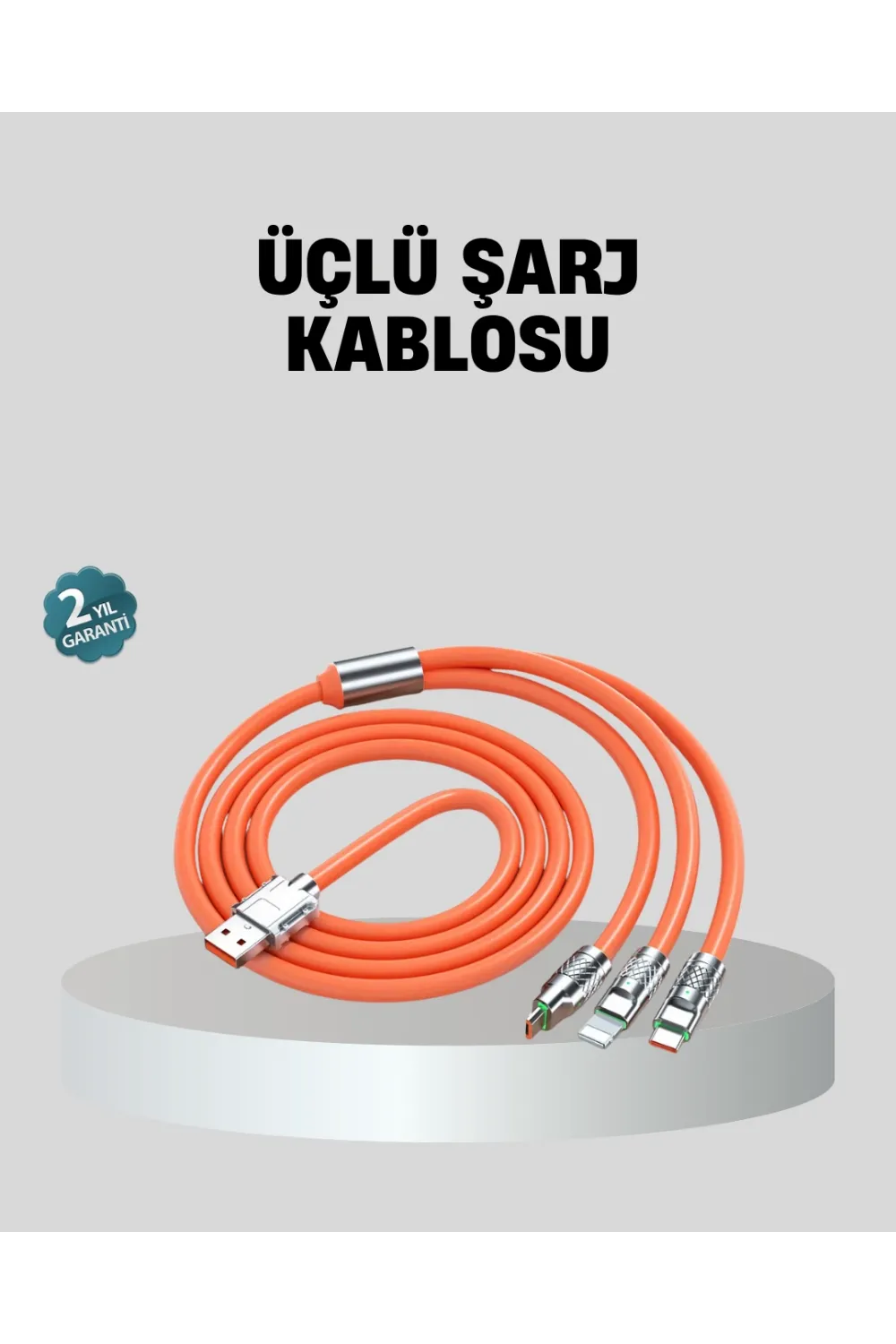 Üçlü Şarj Kablosu – Yüksek Hızlı, Dayanıklı Ve Uzun Ömürlü