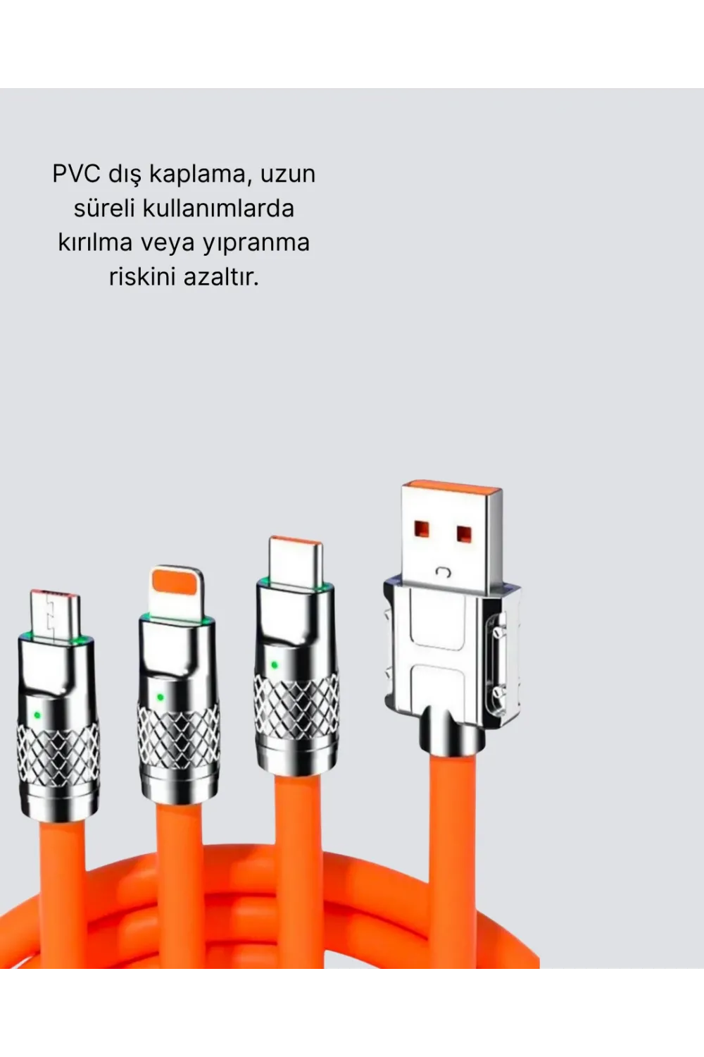 Üçlü Şarj Kablosu – Yüksek Hızlı, Dayanıklı Ve Uzun Ömürlü