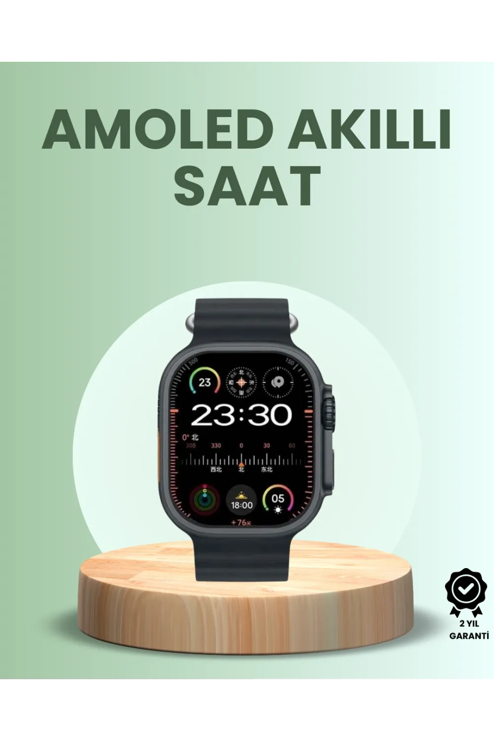 Ultra Akıllı Saat Amoled Display 15 Gün Dayanıklı Batarya