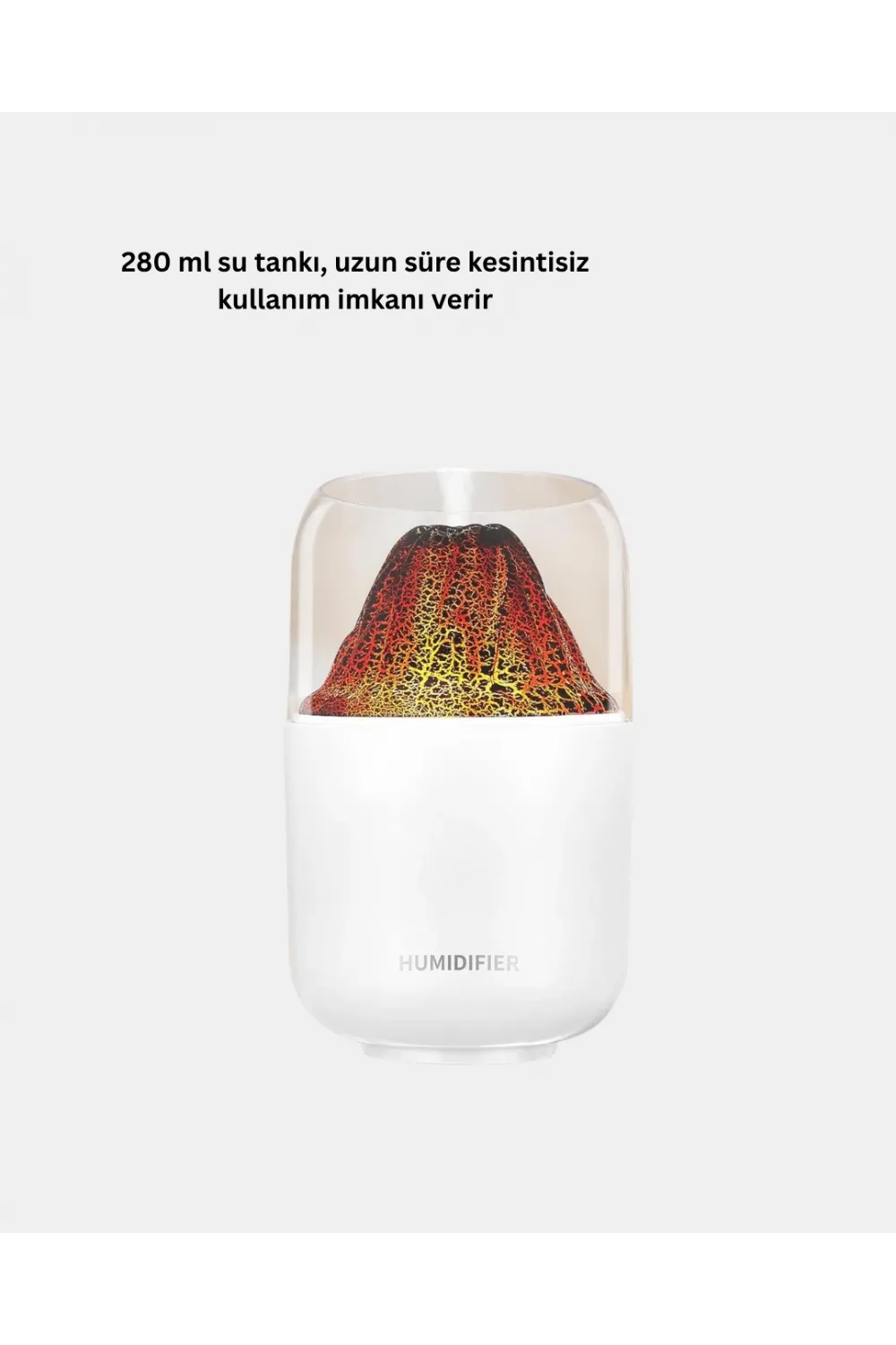 Ultrasonik Alev Efektli Aromaterapi Difüzörü Usb Şarjlı Ve Otomatik Kapanma Özellikli