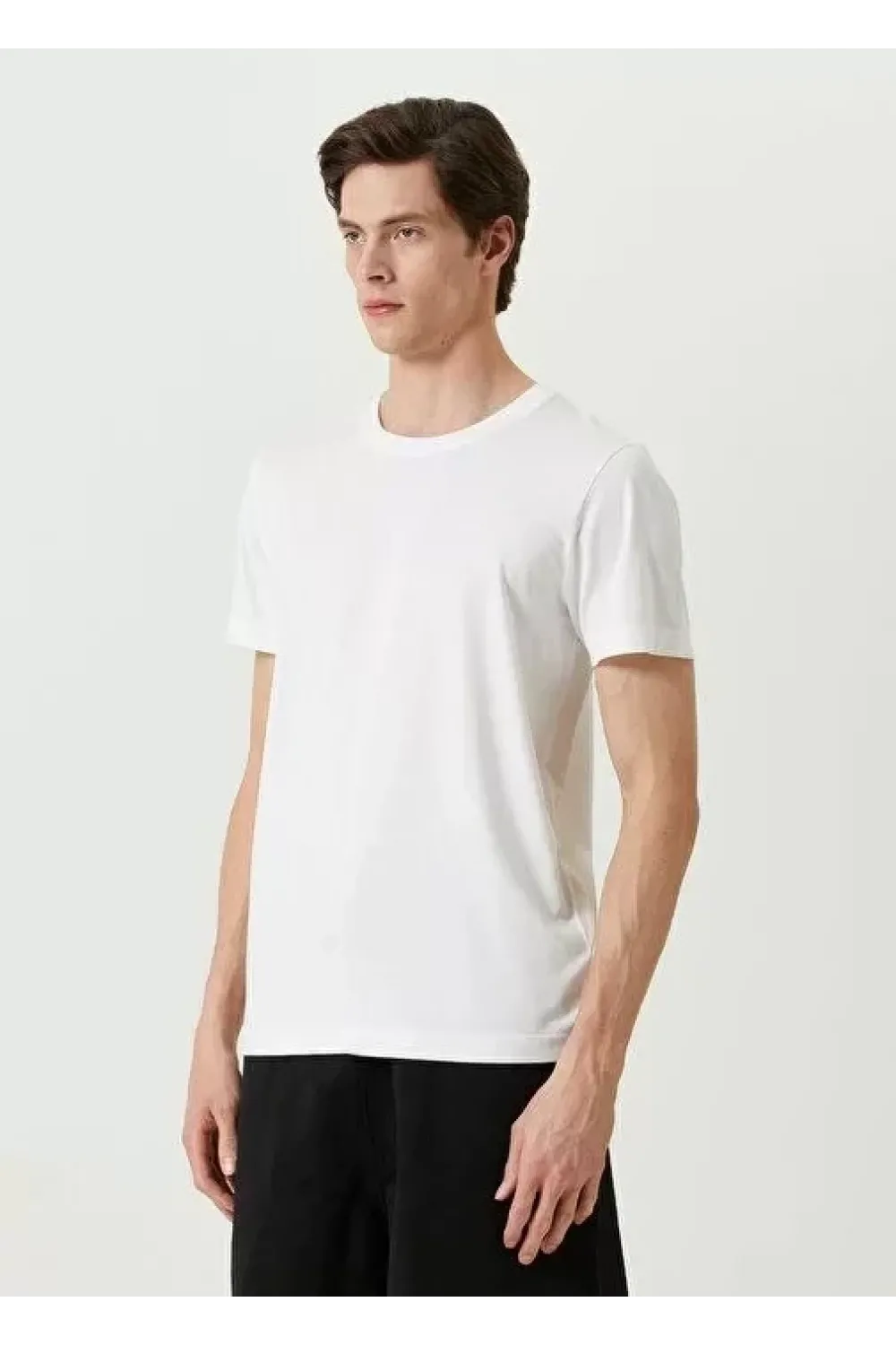 Unisex Basic Bisiklet Yaka Regular T-Shirt - Beyaz