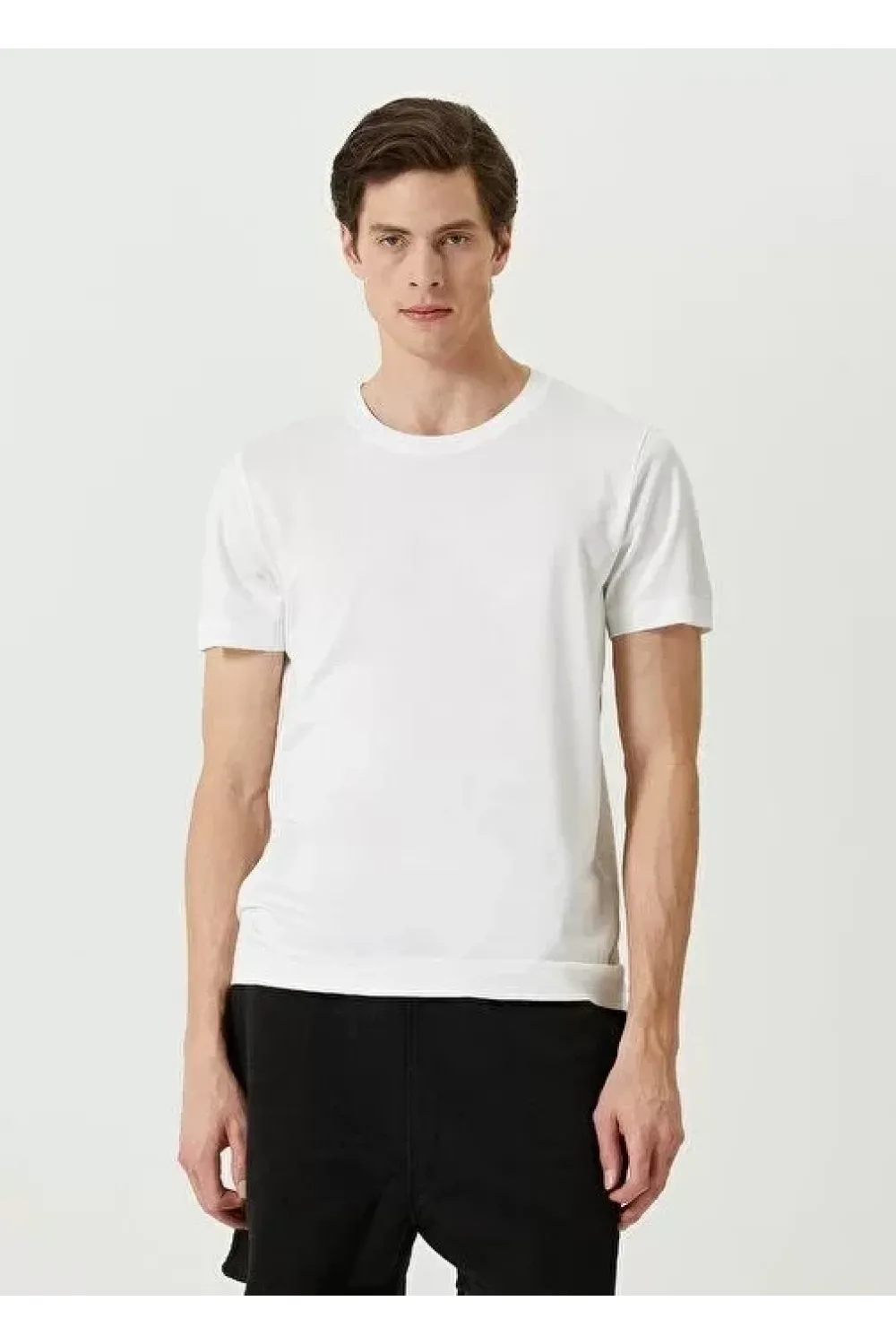 Unisex Basic Bisiklet Yaka Regular T-Shirt - Beyaz